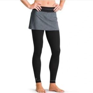 Athleta Skirted Leggings Grey Black Active Athletic XS Workout Herringbone